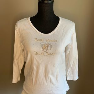REAL WOMEN DRINK BEER 3/4 length tee